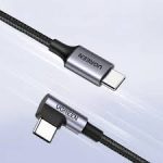 UGREEN Right Angled 60W Type-C-C PD 90 Degree Cable 2Meter 3A Max – US255 – 50125